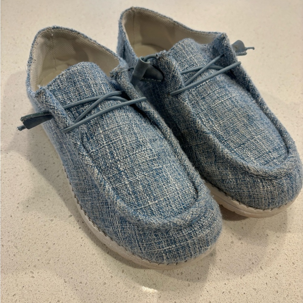 SHEIN (like hey dude) brand shoe -  girls 3.5 size blue slip on